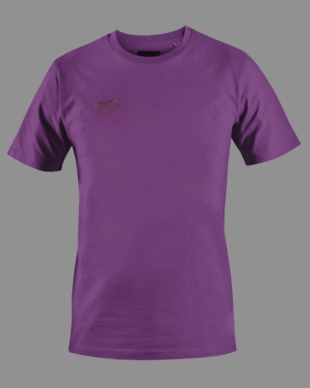 Men's Solid Round Neck Cotton T-Shirt - Purple