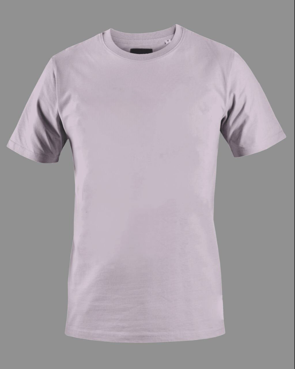 Men's Solid Round Neck Cotton T-Shirt - Light Baby Pink