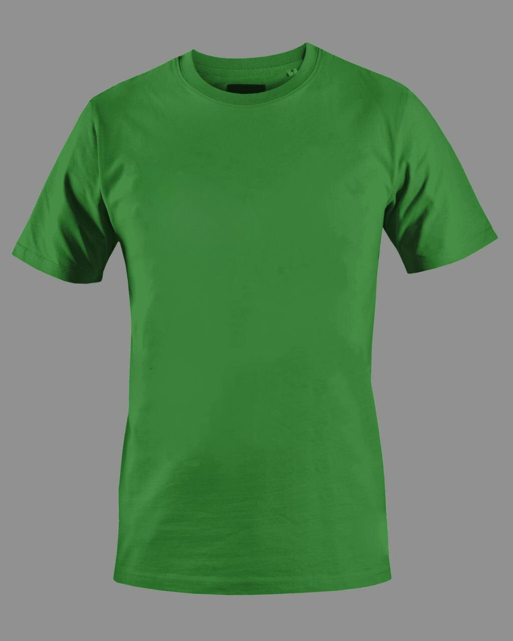 Men's Solid Round Neck Cotton T-Shirt - Flag Green