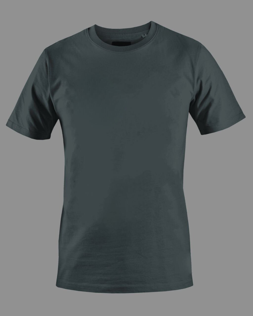 Men's Solid Round Neck Cotton T-Shirt - Steel Grey