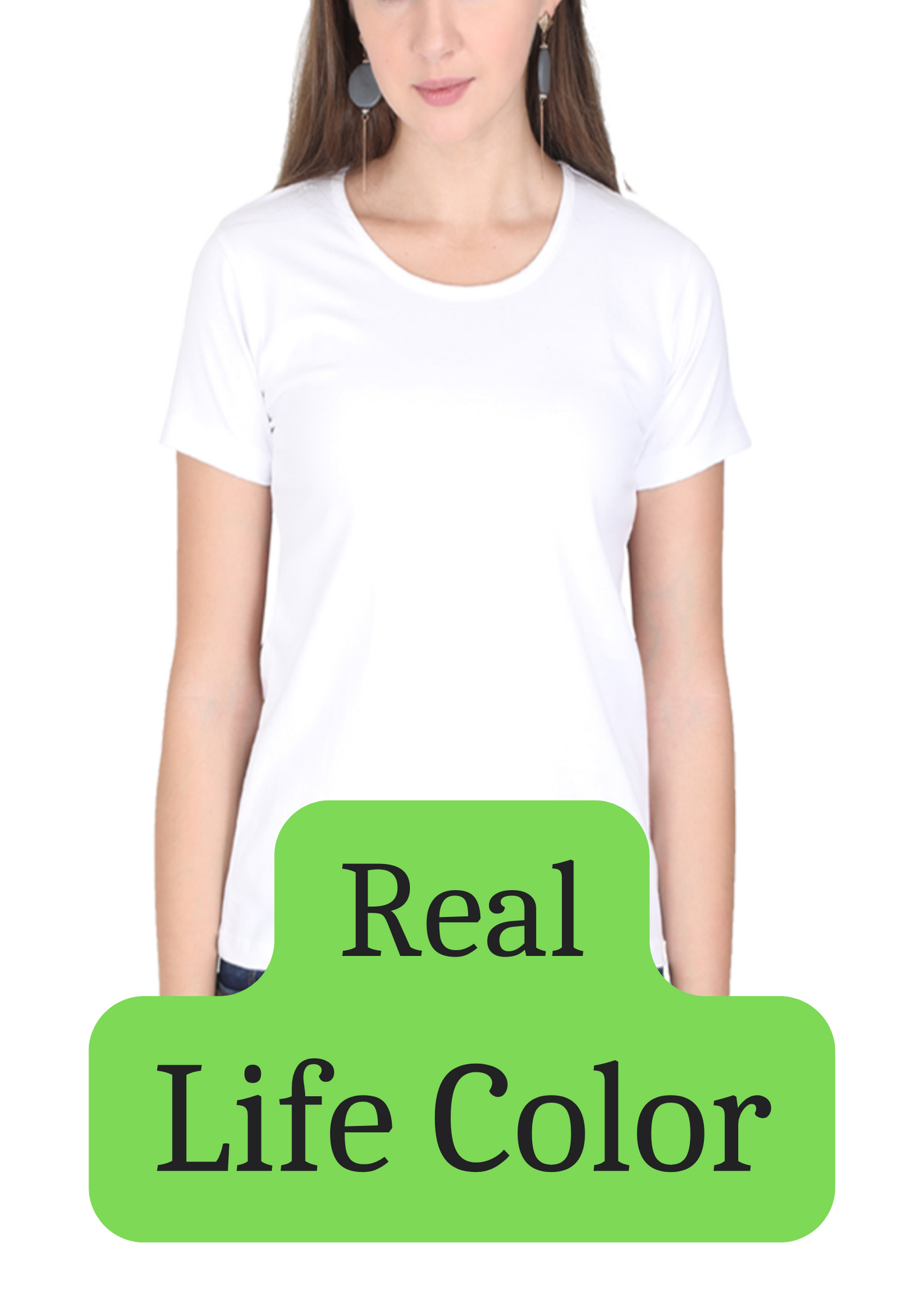 Women's Solid Round Neck Cotton T-Shirt - White