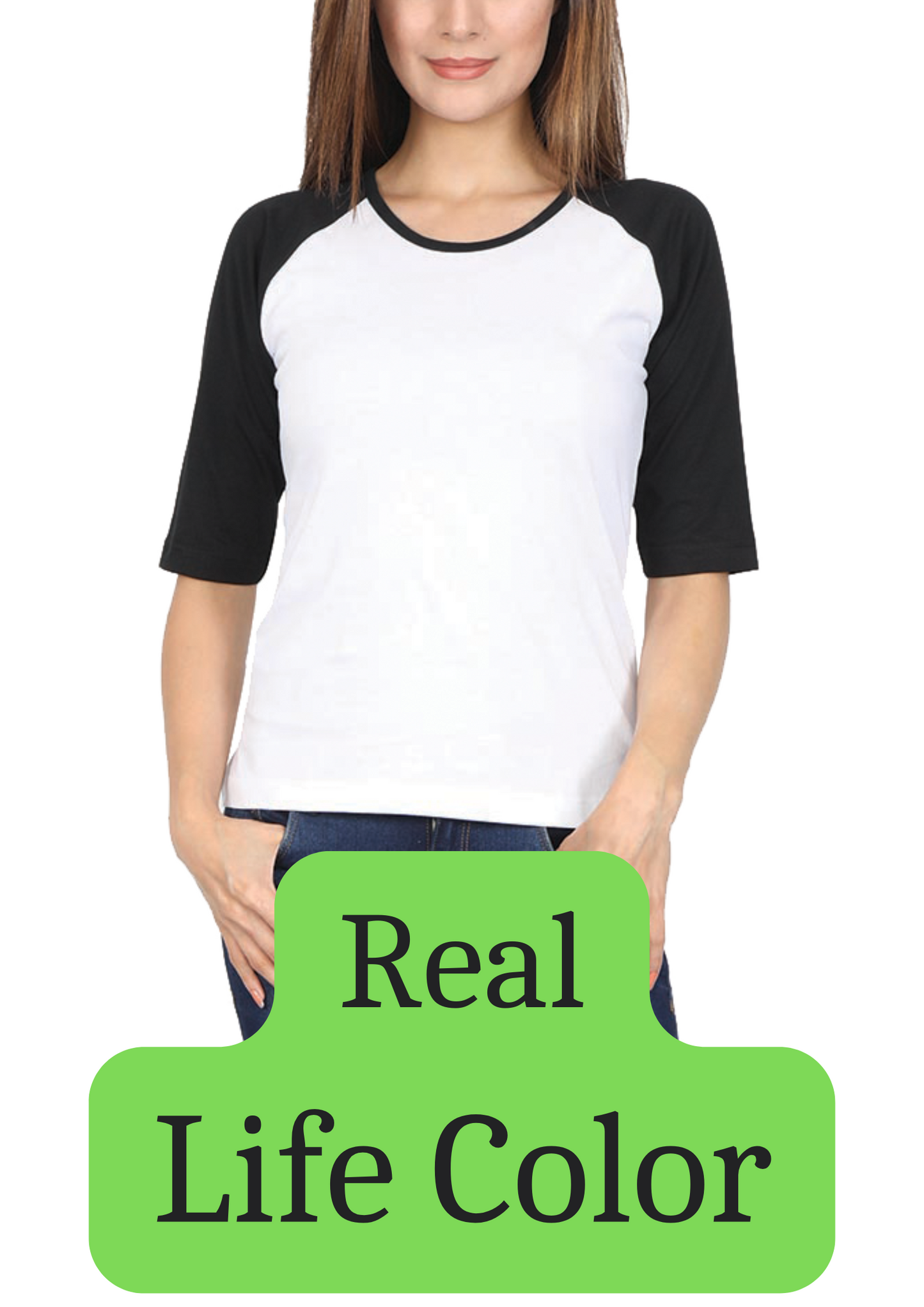 Women's Solid Raglan T-shirt - White
