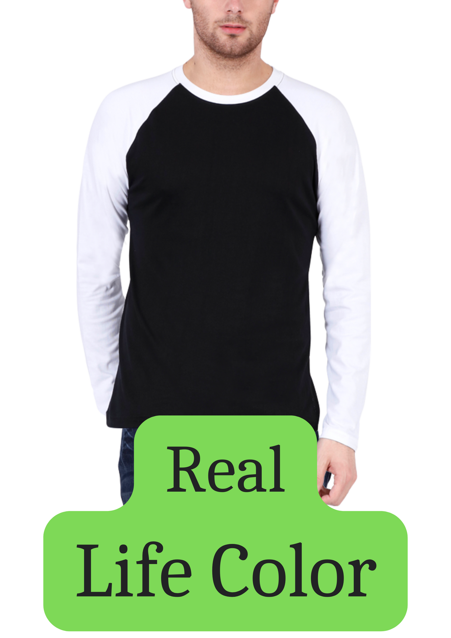 Men's Solid Raglan T-shirt - Black