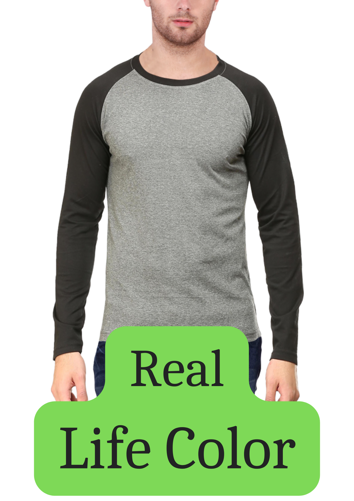 Men's Solid Raglan T-shirt - Charcoal Mélange