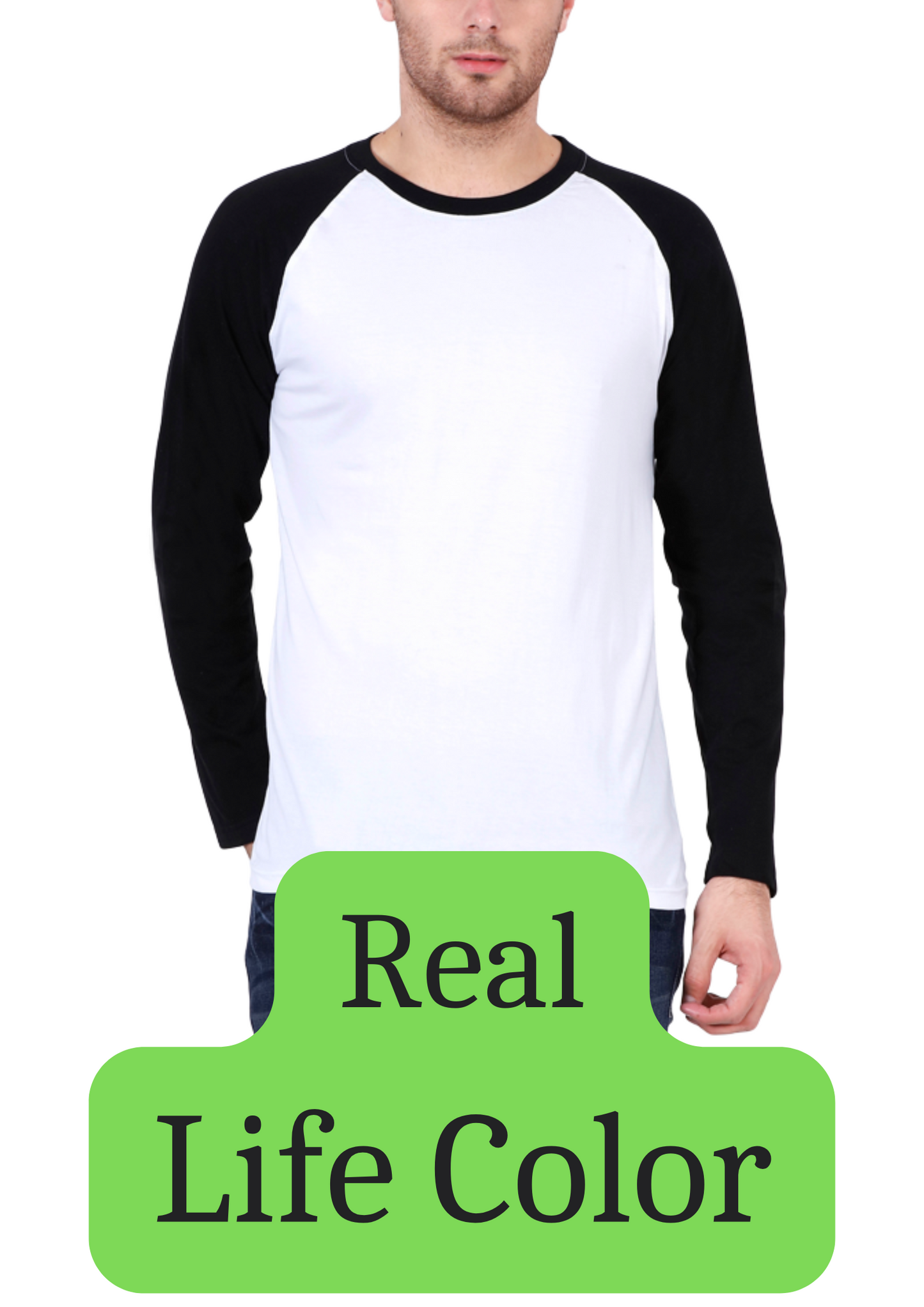 Men's Solid Raglan T-shirt - White