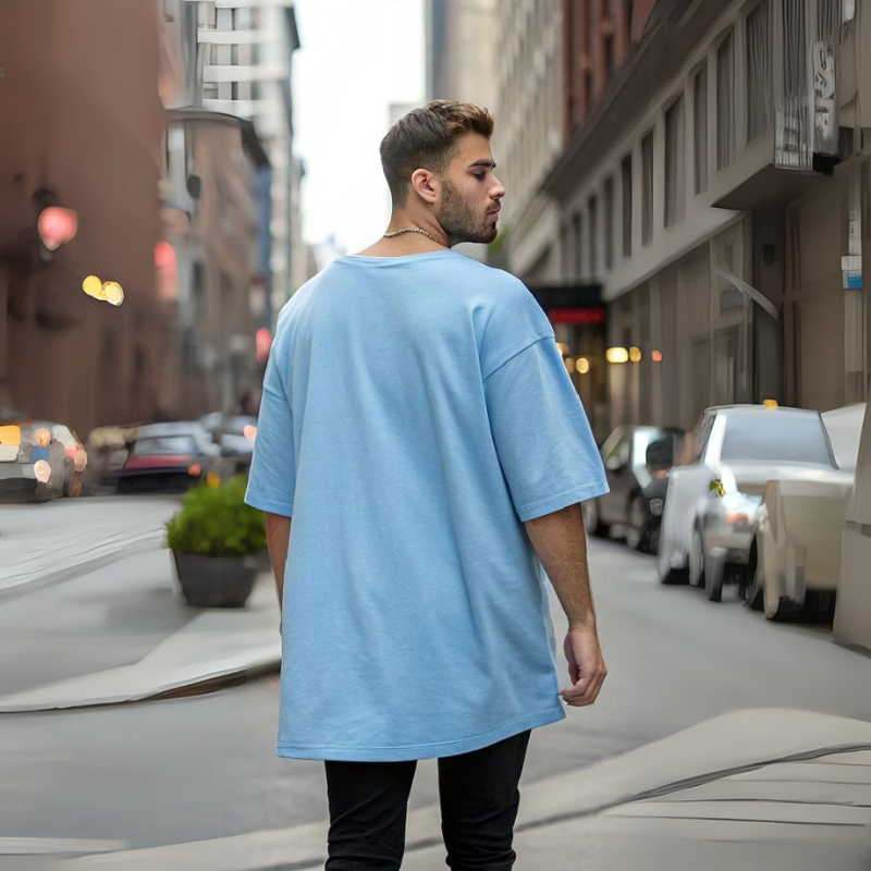 Men's Classic Oversized Tee - Baby Blue