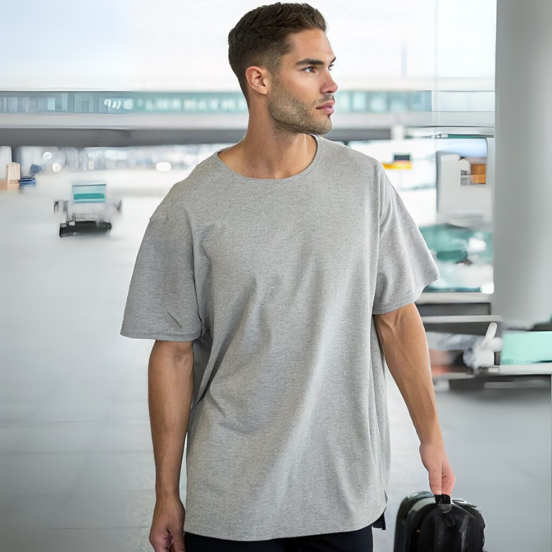 Men's Classic Oversized Tee - Grey Mélange