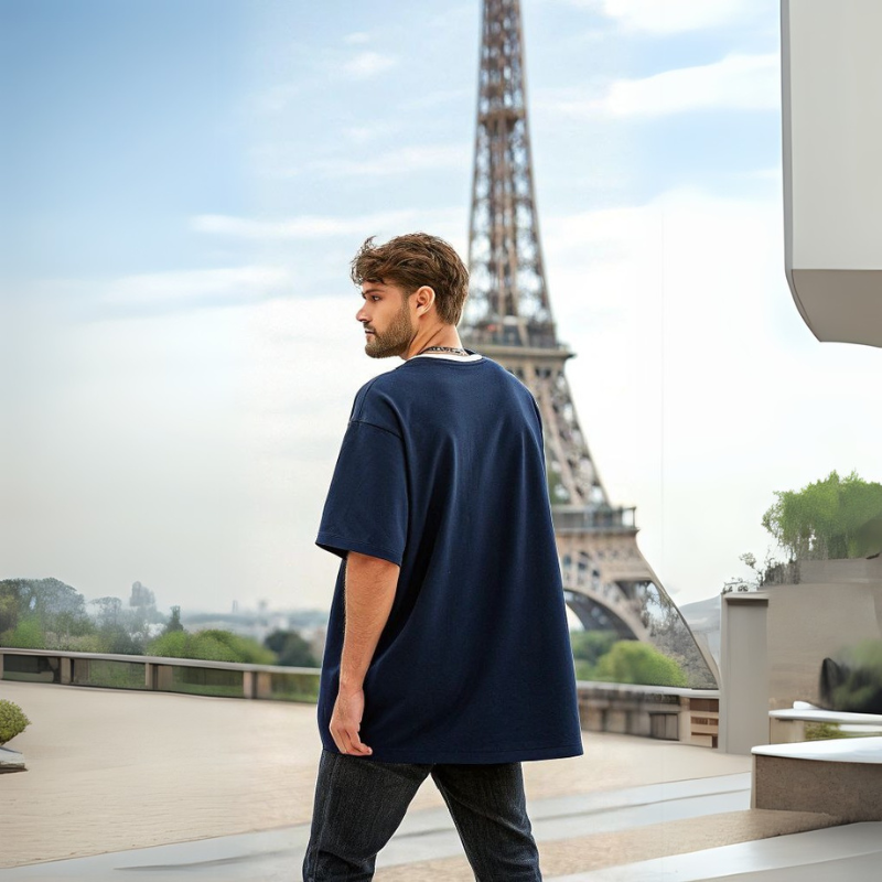 Men's Classic Oversized Tee - Navy Blue