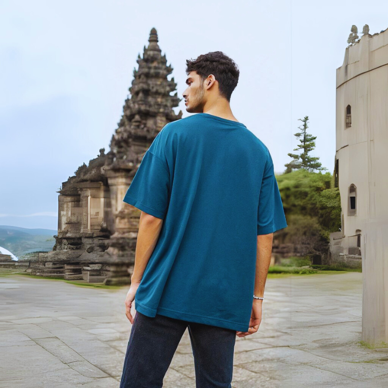 Men's Classic Oversized Tee - Petrol Blue