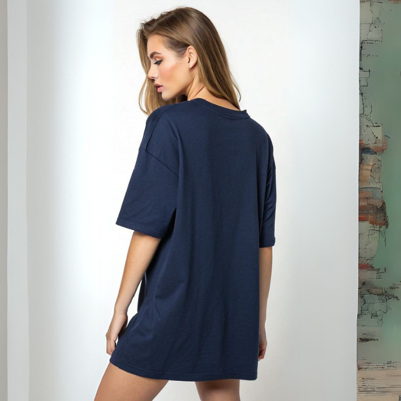 Women's Standard Oversized Tee - Navy Blue