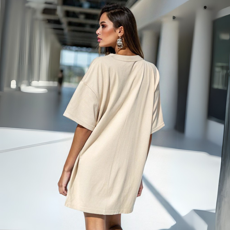 Women's Standard Oversized Tee - Beige