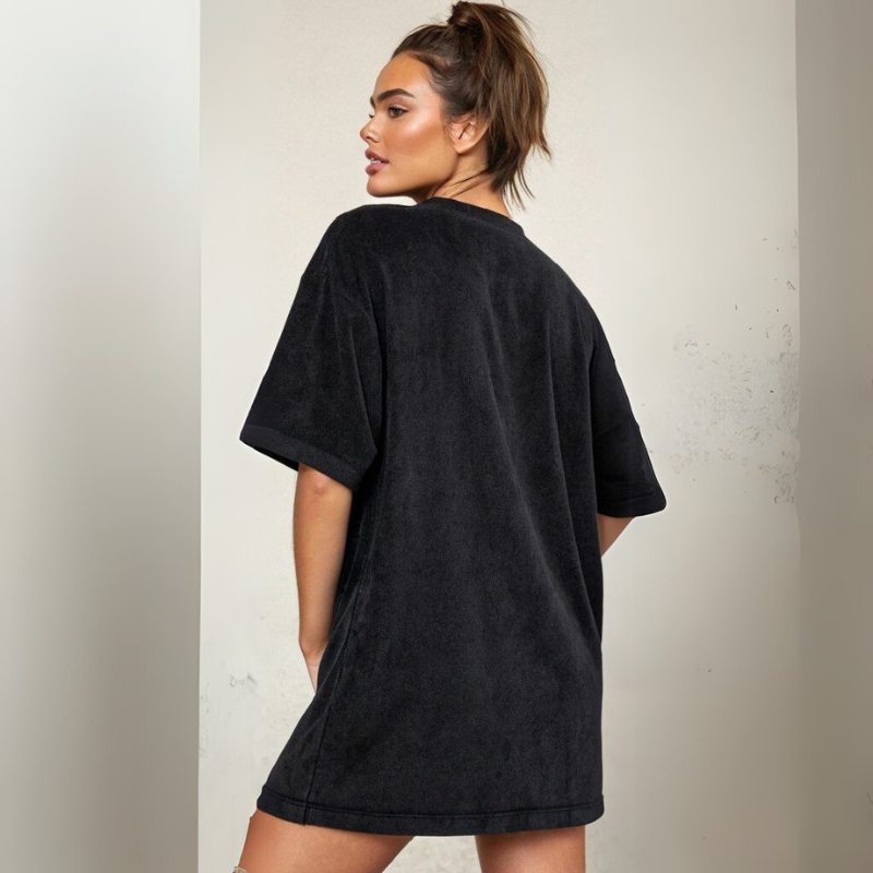 Women's Terry Oversized Tee - Black