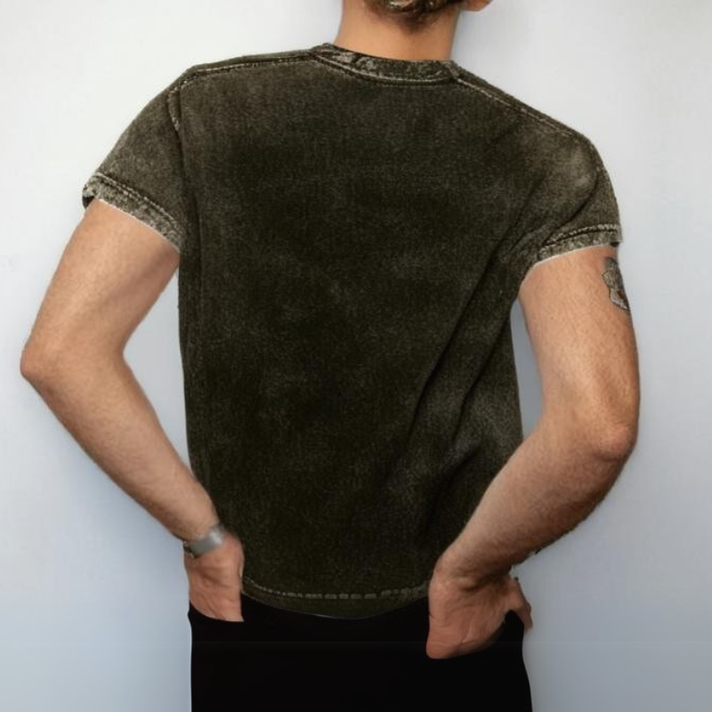 Men's Acid Wash OverSized Tee -Olive Green
