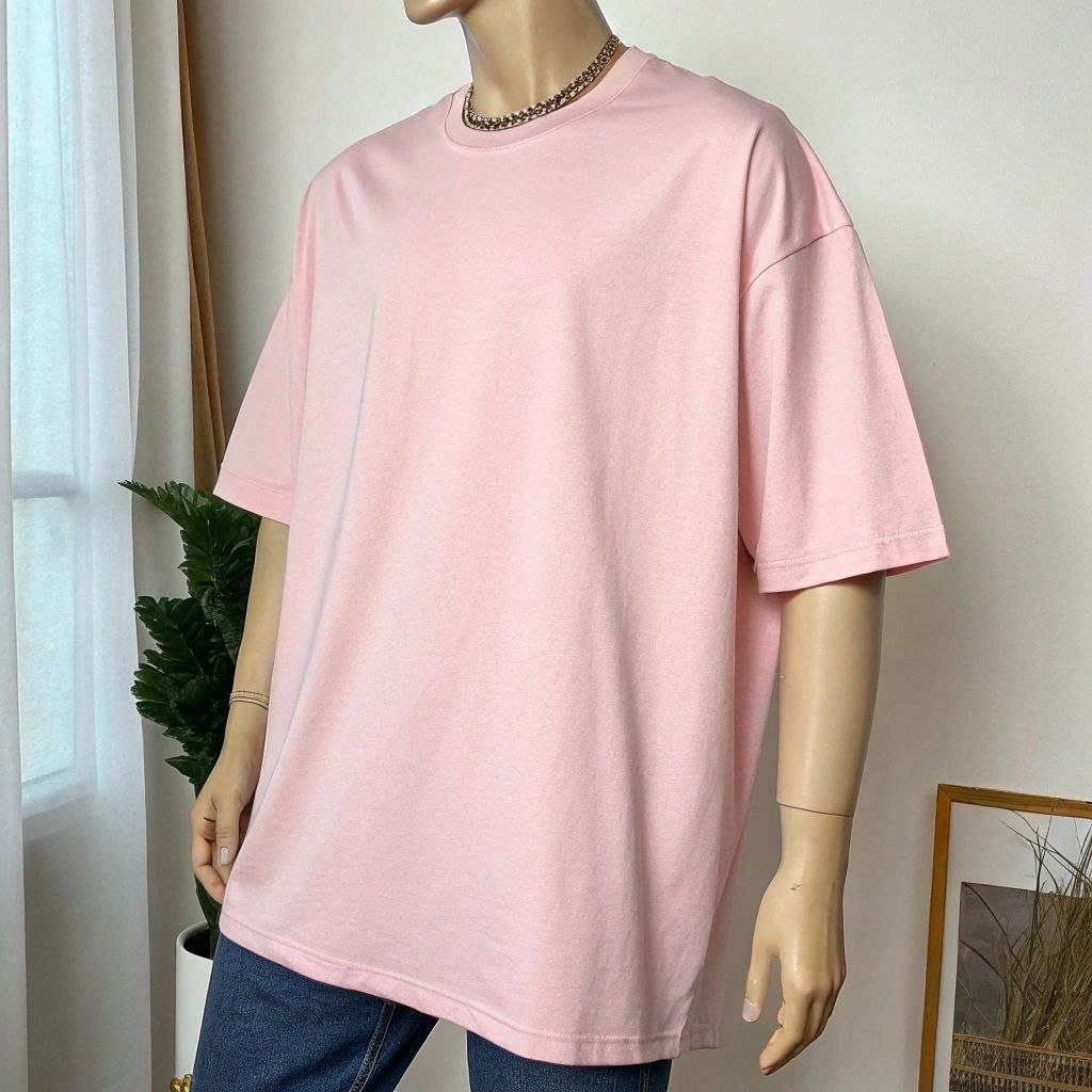Men's Classic Oversized Tee - Light Baby Pink