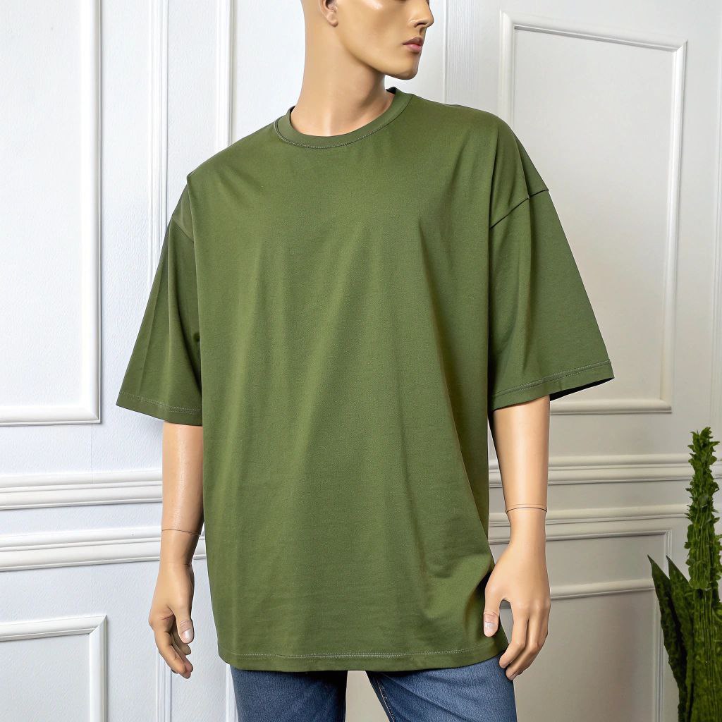Men's Classic Oversized Tee - Olive Green