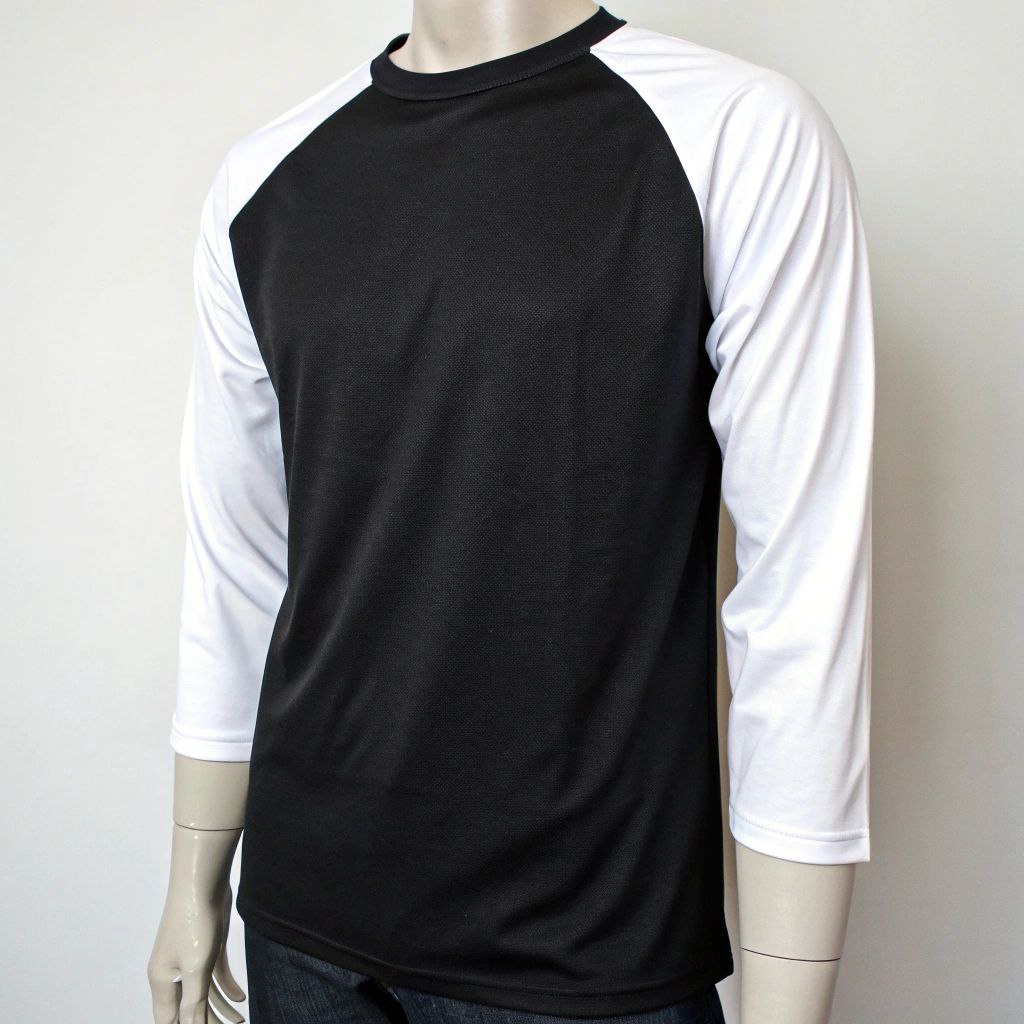 Men's Solid Raglan T-shirt - Black