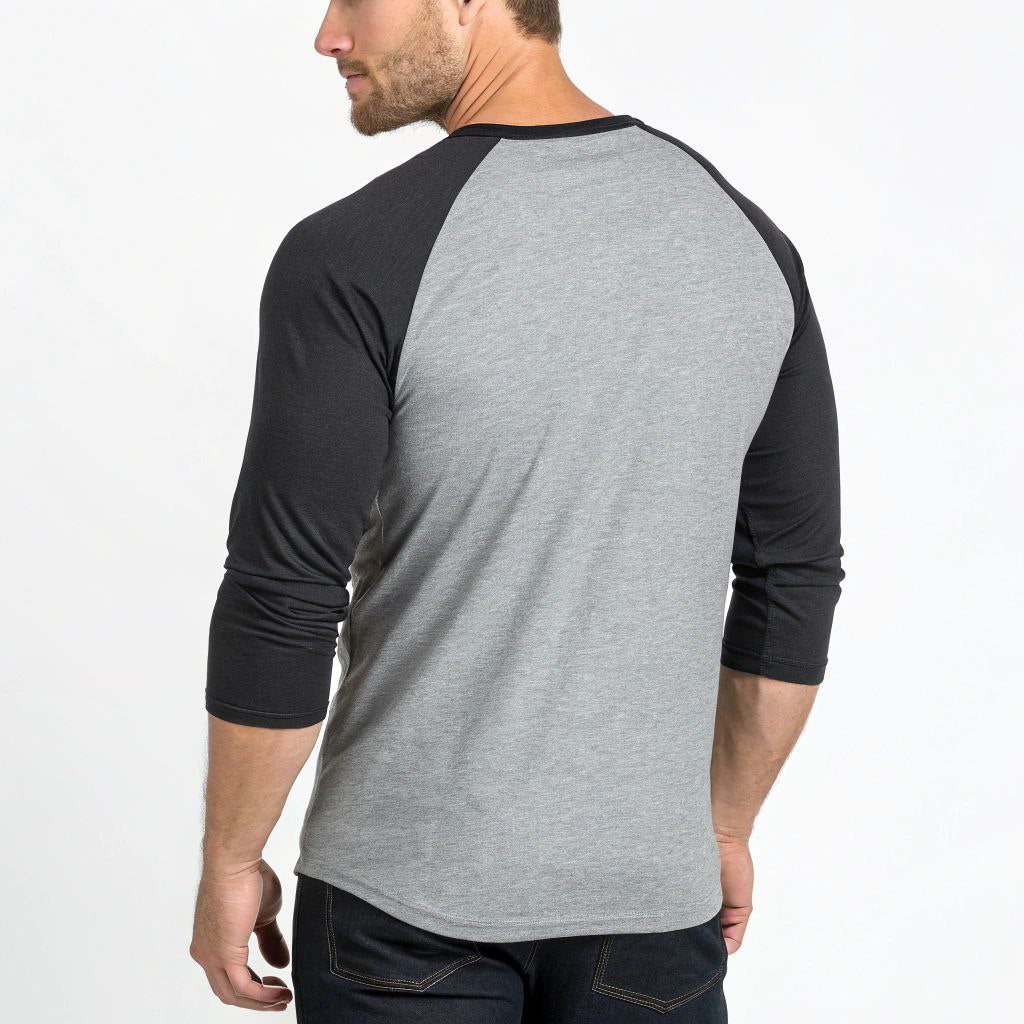 Men's Solid Raglan T-shirt - Charcoal Mélange