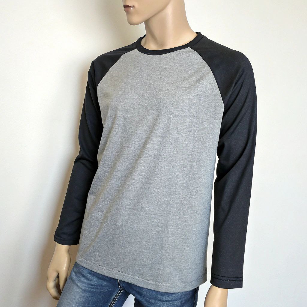 Men's Solid Raglan T-shirt - Charcoal Mélange