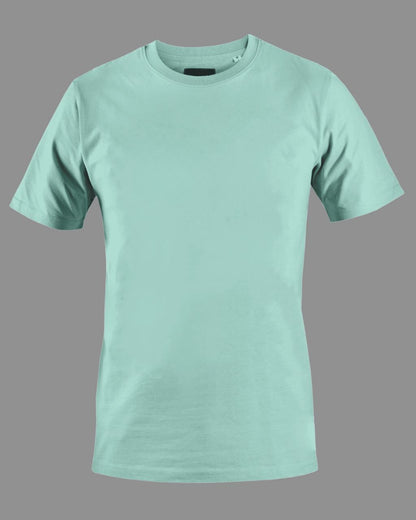 Men's Solid Round Neck Cotton T-Shirt - Mint