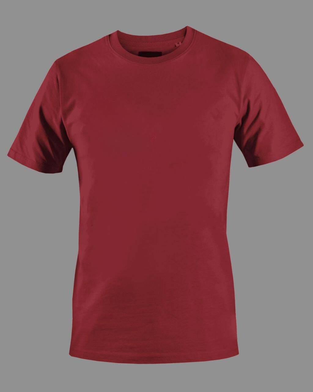 Men's Solid Round Neck Cotton T-Shirt - Maroon