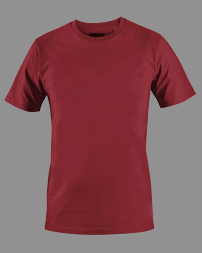 Men's Solid Round Neck Cotton T-Shirt - Maroon