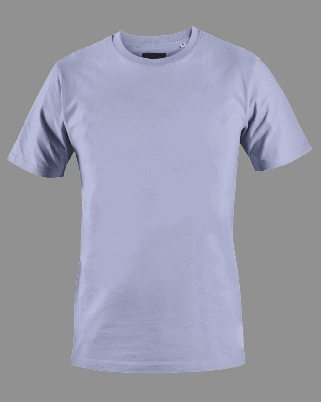 Men's Solid Round Neck Cotton T-Shirt - Lavender