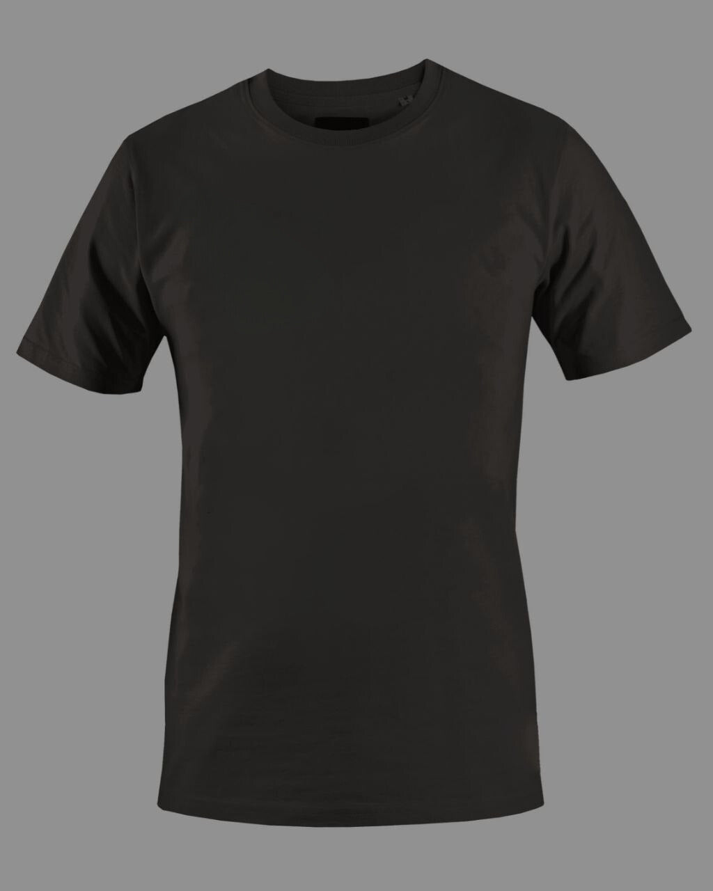 Men's Solid Round Neck Cotton T-Shirt - Black