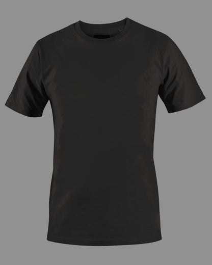 Men's Solid Round Neck Cotton T-Shirt - Black