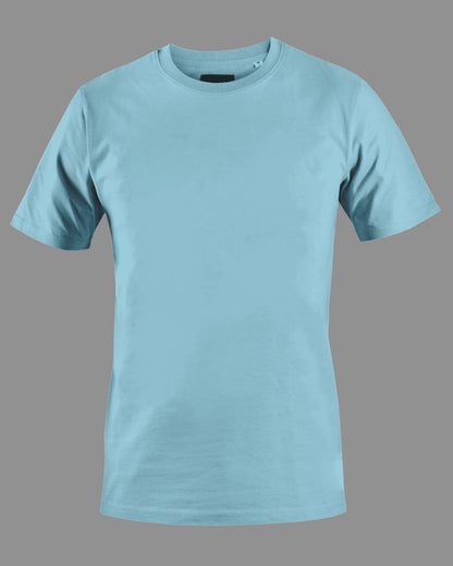 Men's Solid Round Neck Cotton T-Shirt - Baby Blue