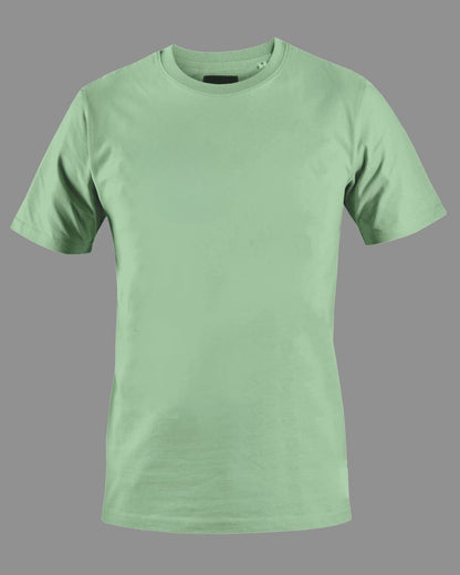Men's Solid Round Neck Cotton T-Shirt - Jade