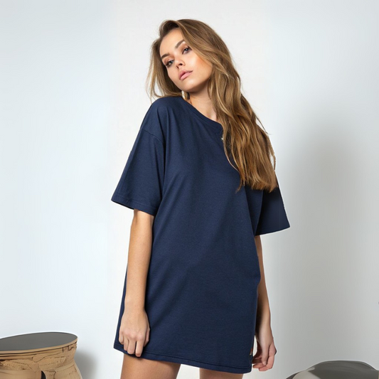 Women's Standard Oversized Tee - Navy Blue