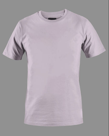 Men's Solid Round Neck Cotton T-Shirt - Light Baby Pink