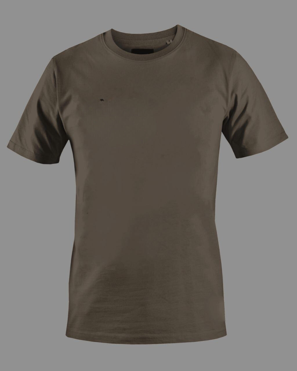 Men's Solid Round Neck Cotton T-Shirt - Olive Green