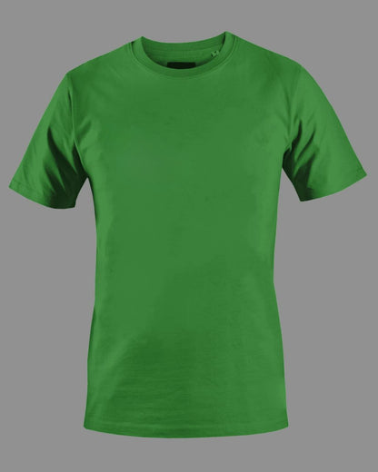 Men's Solid Round Neck Cotton T-Shirt - Flag Green