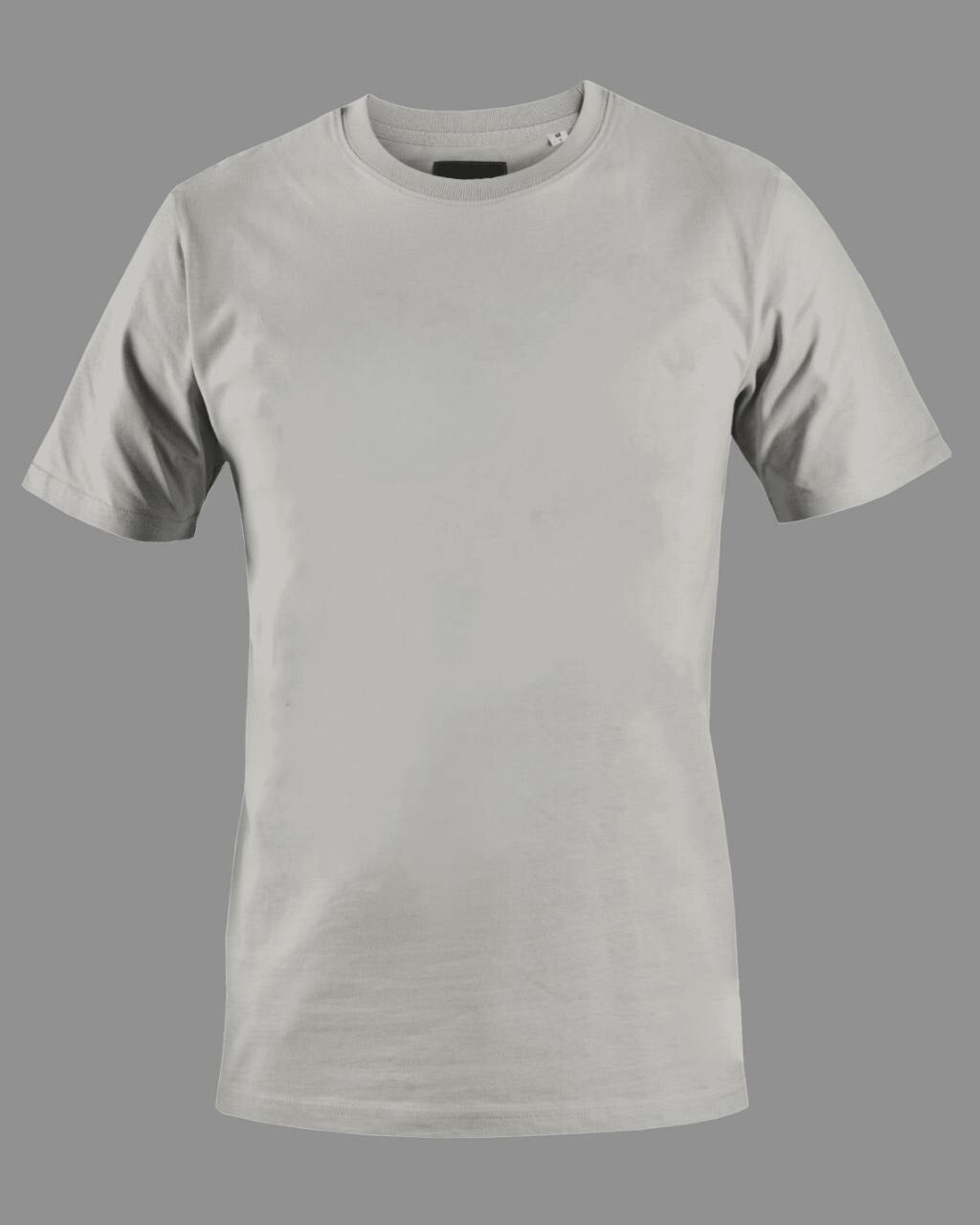 Men's Solid Round Neck Cotton T-Shirt - Grey Mélange