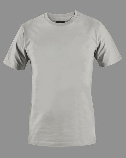 Men's Solid Round Neck Cotton T-Shirt - Grey Mélange