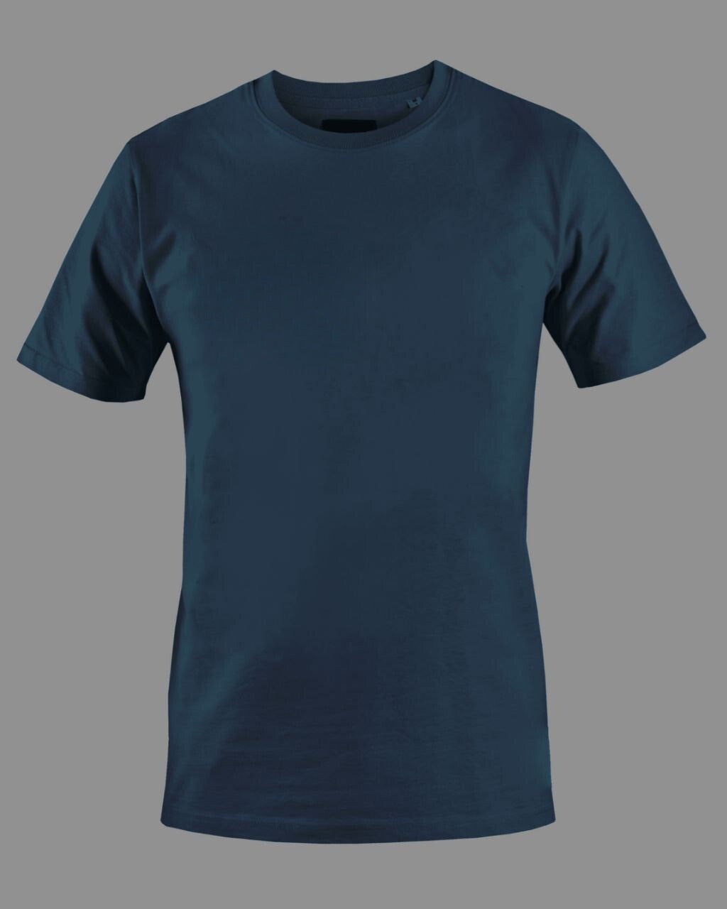 Men's Solid Round Neck Cotton T-Shirt - Petrol Blue