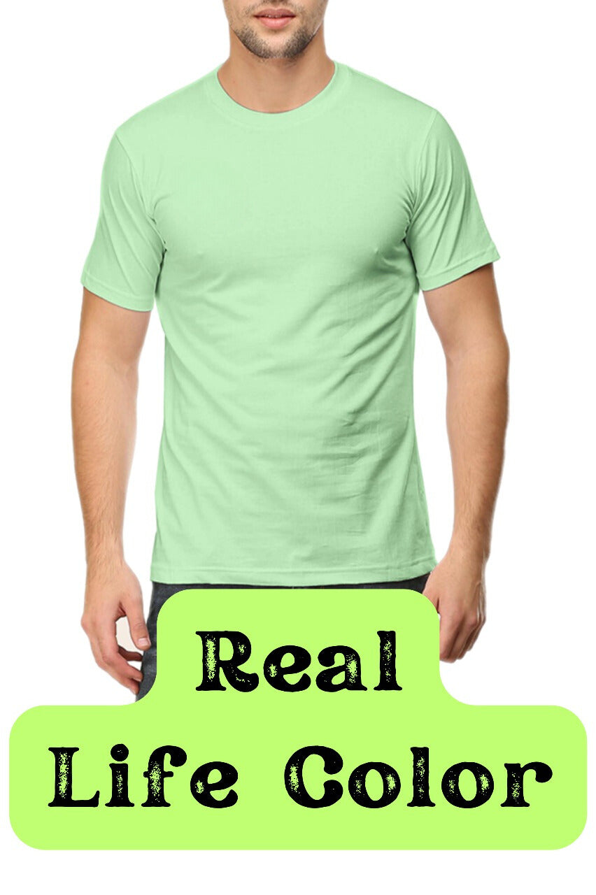 Men's Solid Round Neck Cotton T-Shirt - Jade