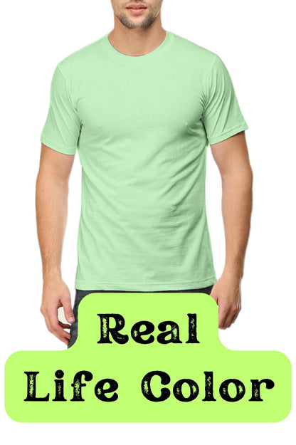 Men's Solid Round Neck Cotton T-Shirt - Jade
