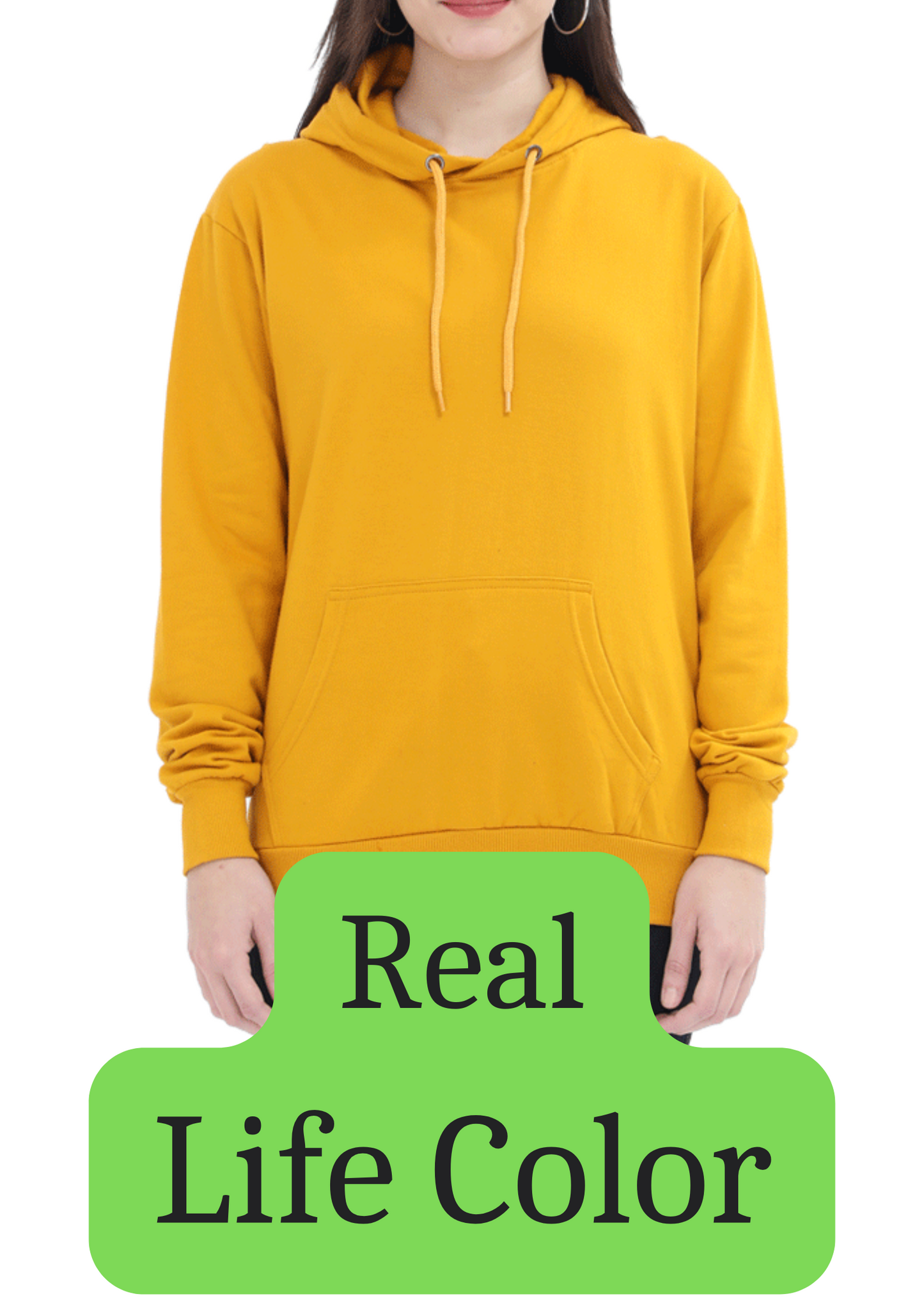 Women's Hooded Sweatshirt - Mustard Yellow