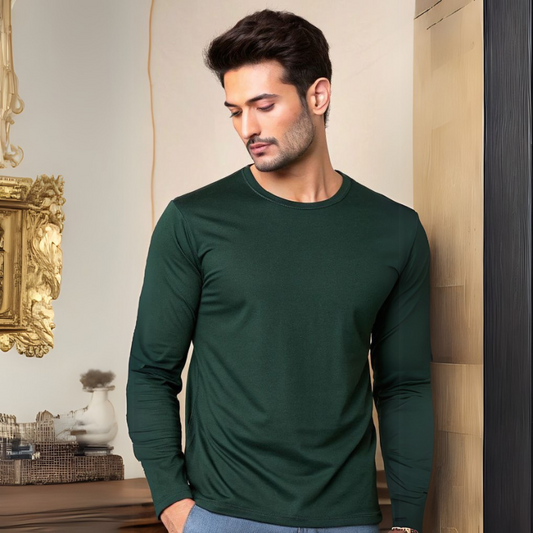 Men's Full Sleeve T-Shirt - Dark Green