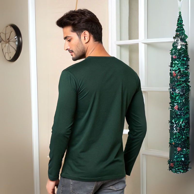 Men's Full Sleeve T-Shirt - Dark Green