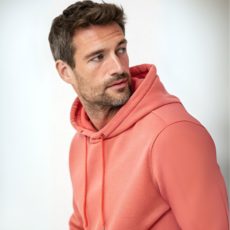 Men's Hooded Sweatshirt - Coral