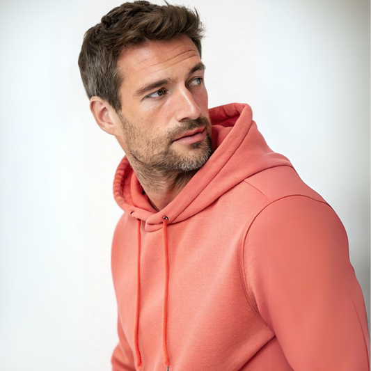 Men's Hooded Sweatshirt - Coral
