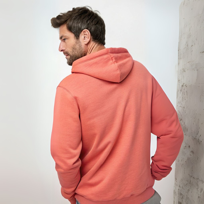 Men's Hooded Sweatshirt - Coral