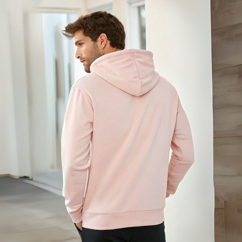 Men's Hooded Sweatshirt - Light Baby Pink