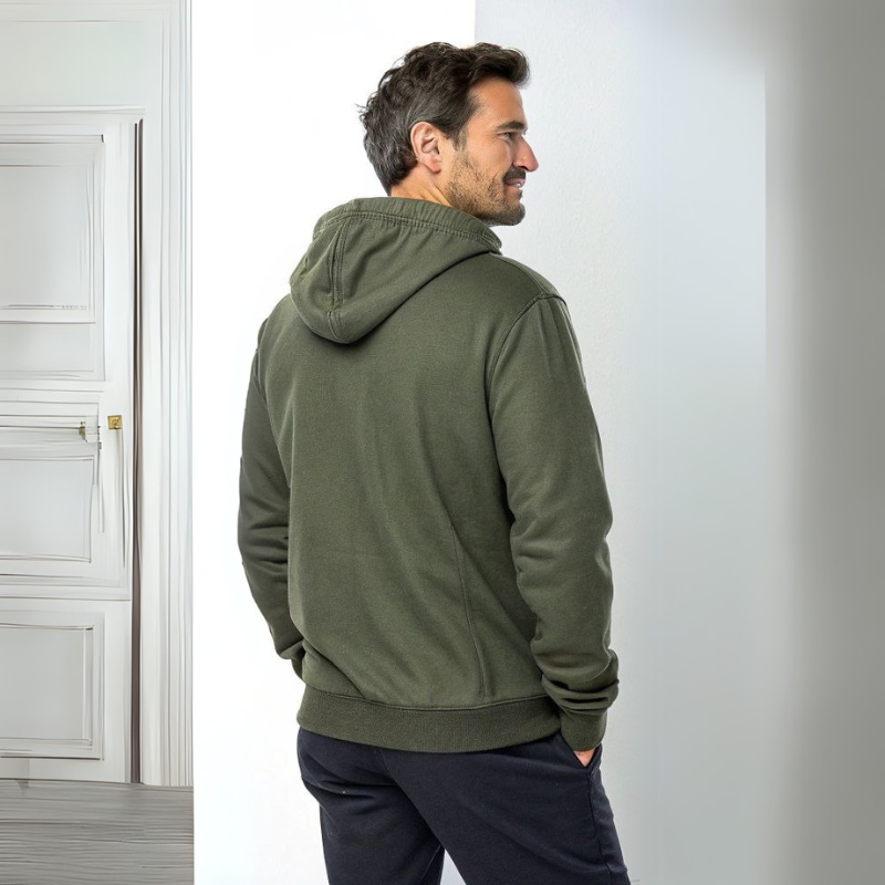 Men's Hooded Sweatshirt - Olive Green