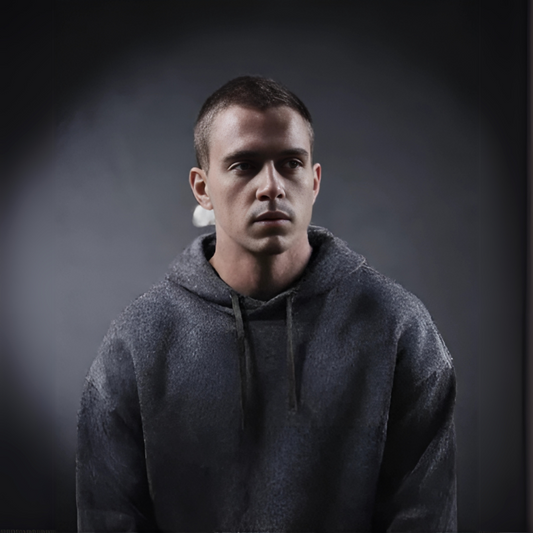 Men's Acid Wash Hooded Sweatshirt - Navy Blue