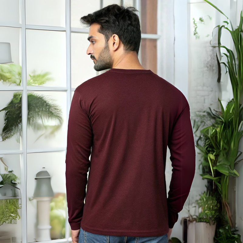 Men's Full Sleeve T-Shirt - Maroon