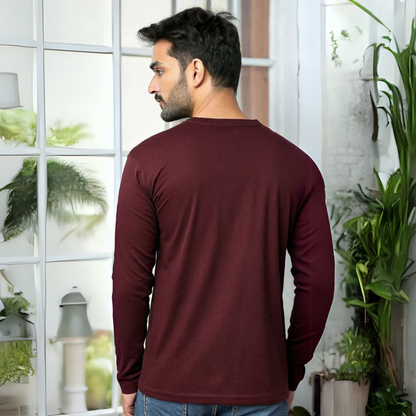 Men's Full Sleeve T-Shirt - Maroon